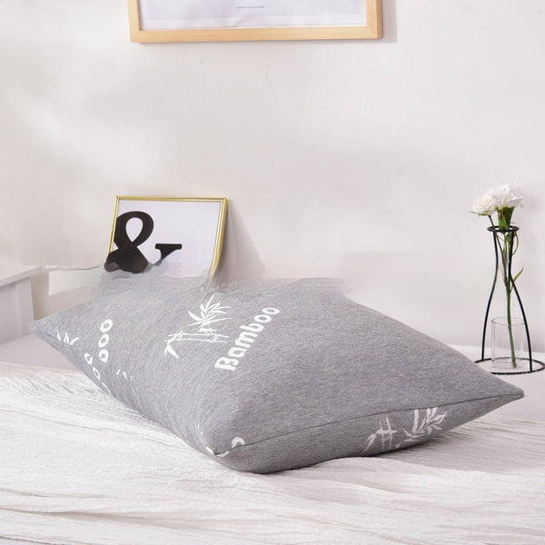 HKM-889107 Bamboo Fiber Memory Foam Pillow - Slow Rebound Design, Gray, 48x71x16cm
