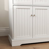 HKM-8892349 Cat Litter Box Enclosure with Storage and Anti-Tip Kit, White, 39" x 18" x 31.5"