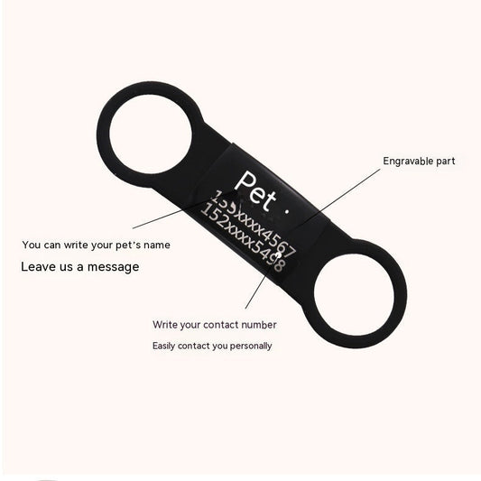 HKM-8892733 Engraved Silicone & Stainless Steel Pet ID Tag for Identification