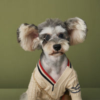 HKM-8894653 Trendy Wool Cardigan Sweater for Dogs - Autumn and Winter Fashion in Dark Gray and Apricot