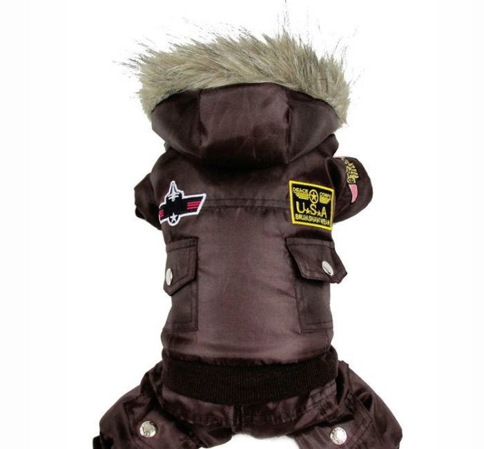 HKM-8895037 Siamese Dog Autumn/Winter USA Air Force Style Coat for Small Breeds