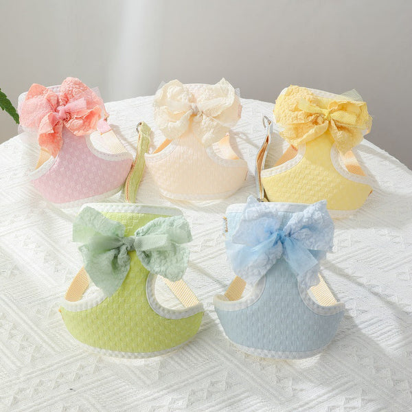 HKM-8895933 Soft Cloth Chest Strap for Small Puppies - Adjustable Hand-Holding Harness in Multiple Colors