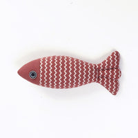 HKM-8896317 Funny Cat Linen Fish Pillow - Biting Toy for Cats, Navy Blue, Yellow, Purple, 21x9x5cm