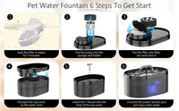 HKM-889747 Transparent 2L Automatic Pet Water Fountain for Cats and Small Dogs