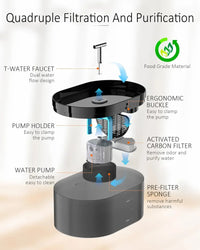 HKM-889747 Transparent 2L Automatic Pet Water Fountain for Cats and Small Dogs