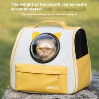 HKM-8898877 Large Capacity Portable Cat Backpack in Solid Colors - Yellow, Blue, Gray, Medium Hard Oxford Cloth, Up to 7.50kg
