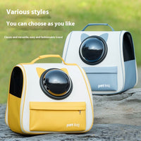 HKM-8898877 Large Capacity Portable Cat Backpack in Solid Colors - Yellow, Blue, Gray, Medium Hard Oxford Cloth, Up to 7.50kg