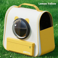 HKM-8898877 Large Capacity Portable Cat Backpack in Solid Colors - Yellow, Blue, Gray, Medium Hard Oxford Cloth, Up to 7.50kg