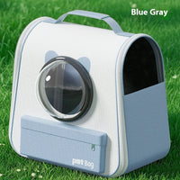 HKM-8898877 Large Capacity Portable Cat Backpack in Solid Colors - Yellow, Blue, Gray, Medium Hard Oxford Cloth, Up to 7.50kg