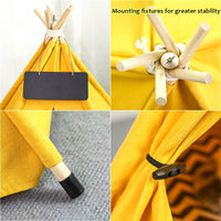 HKM-8899901 Portable Striped Pet Teepee Tent for Cats, Dogs, and Small Animals with Washable Cushion