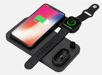 HKM-890003 4-in-1 Adjustable Wireless Charger with Fast Charging for Smartphones, Apple Watch, AirPods, and Apple Pencil