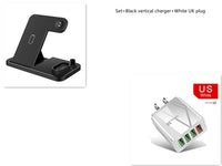 HKM-890003 4-in-1 Adjustable Wireless Charger with Fast Charging for Smartphones, Apple Watch, AirPods, and Apple Pencil