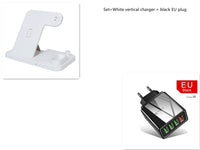 HKM-890003 4-in-1 Adjustable Wireless Charger with Fast Charging for Smartphones, Apple Watch, AirPods, and Apple Pencil