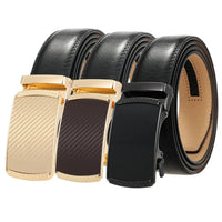 HKM-890003 Genuine Leather Cowhide Men's Automatic Buckle Belt - Model LY36-0191-1