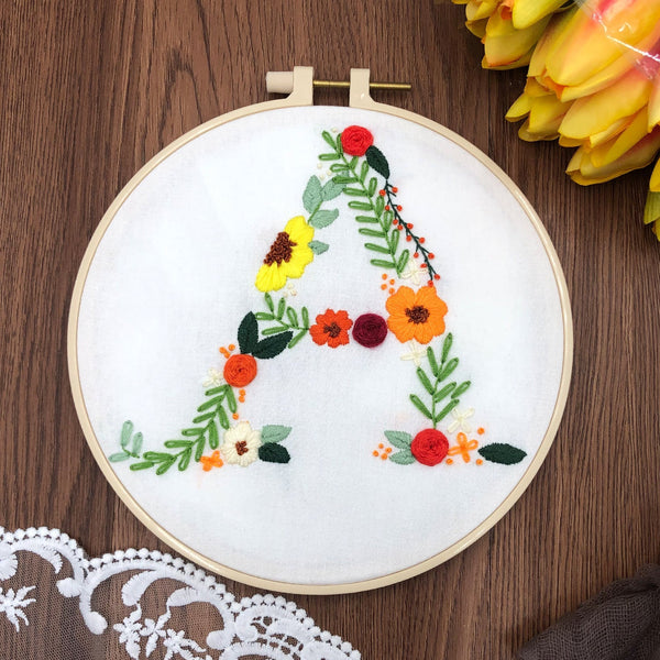 HKM-890131 3D Embroidery DIY Fabric Kit with Cotton Material and 20cm Bamboo Frame
