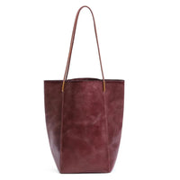 HKM-890195 Large Capacity Shoulder Bag for Women in Vegetable Tanned Leather - Versatile Tote in Multiple Colours