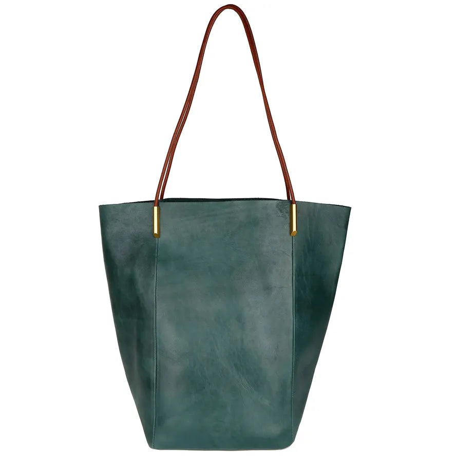 HKM-890195 Large Capacity Shoulder Bag for Women in Vegetable Tanned Leather - Versatile Tote in Multiple Colours