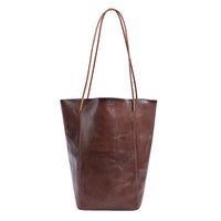 HKM-890195 Large Capacity Shoulder Bag for Women in Vegetable Tanned Leather - Versatile Tote in Multiple Colours
