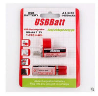 HKM-890195 USB Rechargeable AA Ni-MH Batteries 1450mAh 1.2V for Home Electronics