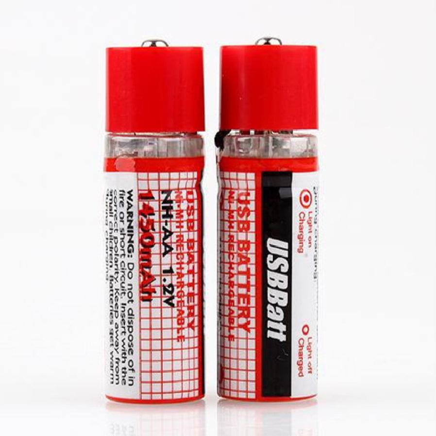 HKM-890195 USB Rechargeable AA Ni-MH Batteries 1450mAh 1.2V for Home Electronics