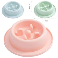 HKM-8902589 Slow Feed Dog Bowl for Cats and Dogs - Anti-Choking Interactive Feeding Dish in Macaroon Colors