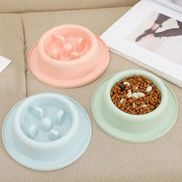 HKM-8902589 Slow Feed Dog Bowl for Cats and Dogs - Anti-Choking Interactive Feeding Dish in Macaroon Colors