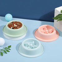 HKM-8902589 Slow Feed Dog Bowl for Cats and Dogs - Anti-Choking Interactive Feeding Dish in Macaroon Colors