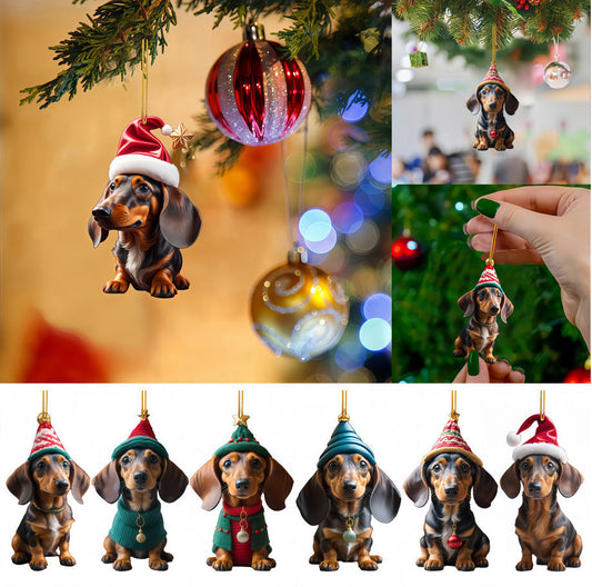 HKM-890259 Cute Acrylic Christmas Tree Pendant Ornament for Cars