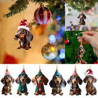 HKM-890259 Cute Acrylic Christmas Tree Pendant Ornament for Cars