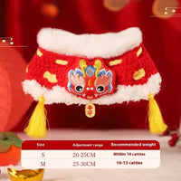 HKM-8902973 Festive New Year Pet Cat Scarf Collar - Embroidered Design in Winter Style