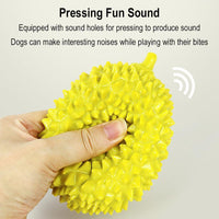 HKM-8903869 Durian Shape Durable Chew Toy for Dogs - Bite-Resistant Tooth Cleaning Ball