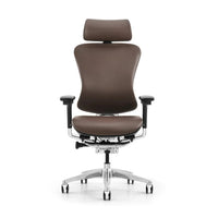 HKM-890387 Ergonomic Adjustable Office Chair with Black Leather and Mesh Seating