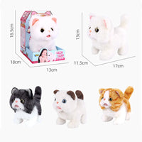 HKM-890387 Interactive Electric Walking Plush Cat Toy for Kids - Lifelike Sounds and Moves, Soft Plush Doll