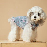 HKM-890451 Denim Sleeveless Vest for Dogs - Casual Distressed Love Design in Multiple Sizes