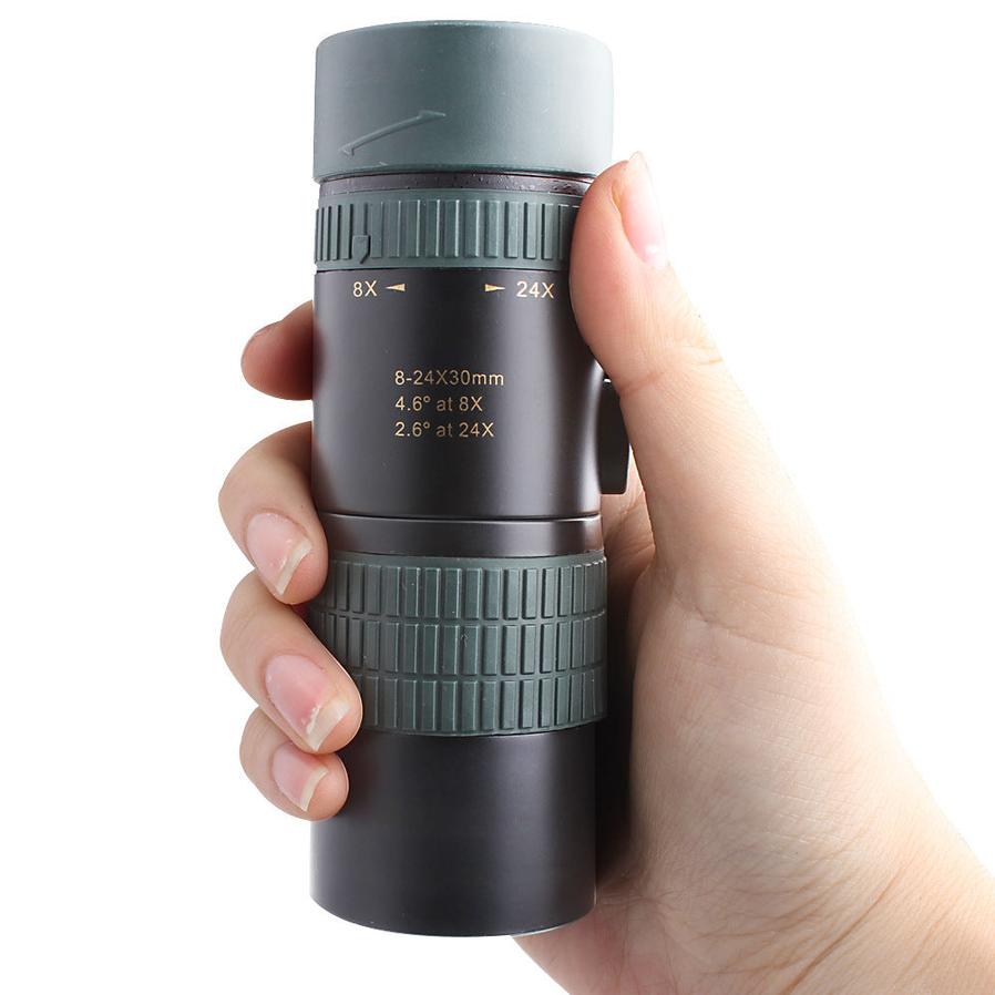 HKM-890515 Adjustable 8-24X30 Monocular Telescope with Phone Clip and Tripod