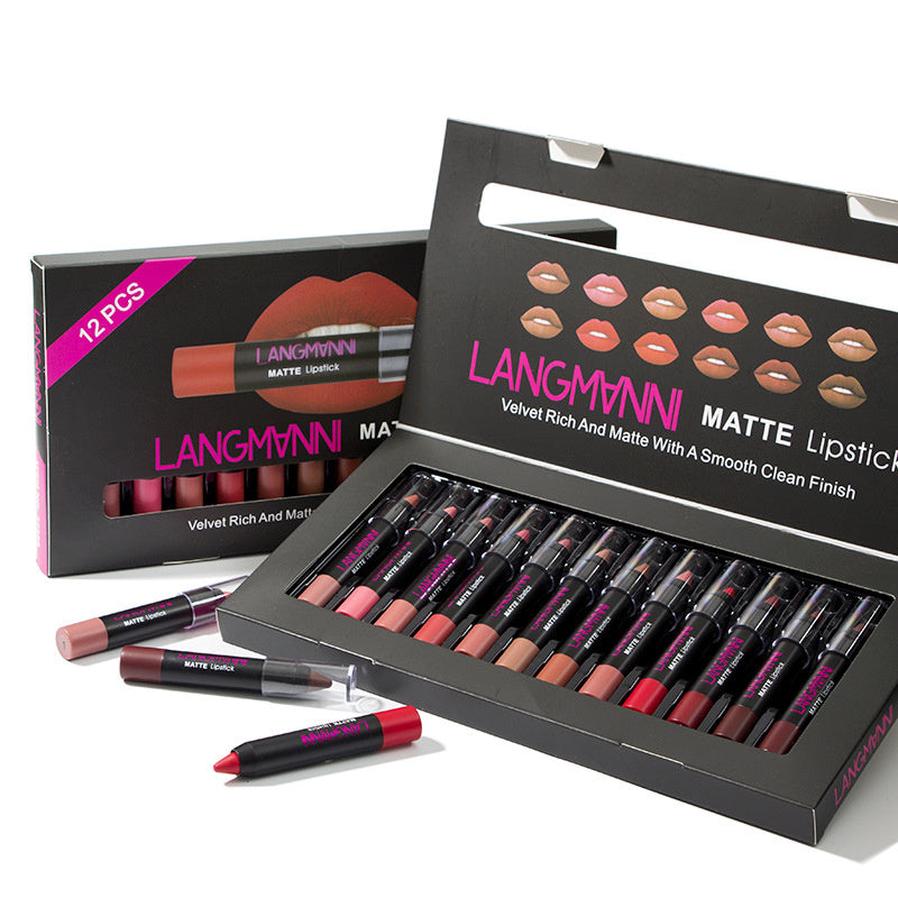 HKM-890515 Matte Velvet Non-Stick Lipstick and Gloss Set for Long-Lasting Hydration and Color