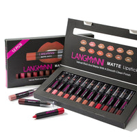 HKM-890515 Matte Velvet Non-Stick Lipstick and Gloss Set for Long-Lasting Hydration and Color