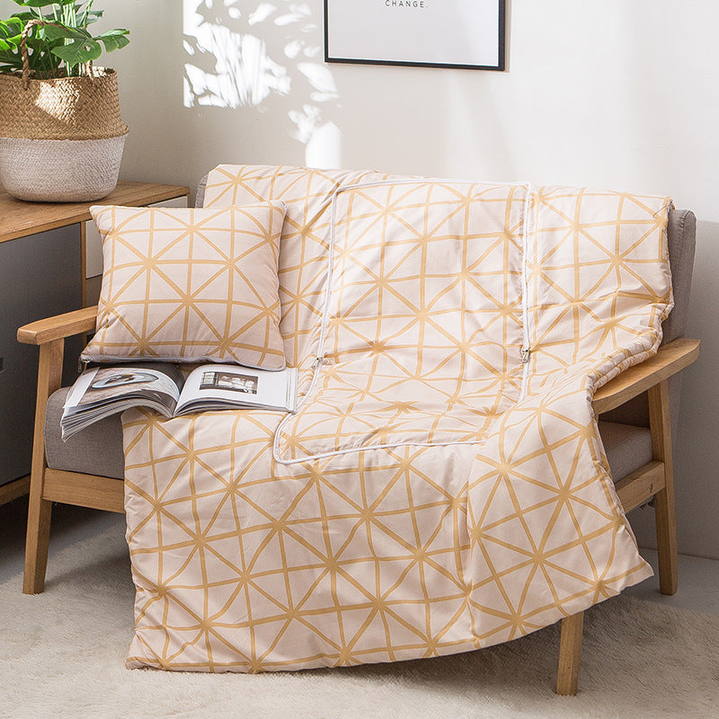 HKM-890579 Dual-Use Cushion Quilt in Modern Designs and Soft Chemical Fiber Filling