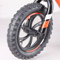 HKM-890707 36V Kids Mini Electric Balance Motorcycle, 12-Inch No Pedal Toy Bike, 3-Speed, Off-Road Capable, Lightweight Aluminum Frame, Disc Brake