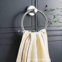 HKM-890707 Telescopic Adjustable Stainless Steel Towel Rack with Suction Cup Hooks and Tissue Holder Set