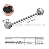 HKM-890707 Telescopic Adjustable Stainless Steel Towel Rack with Suction Cup Hooks and Tissue Holder Set