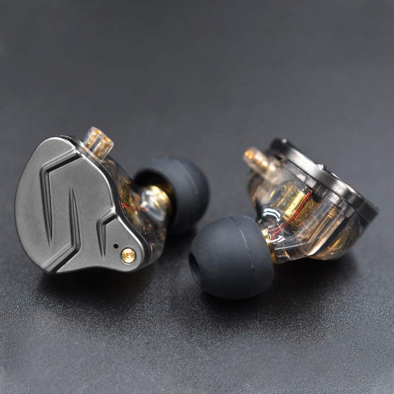 HKM-890771 Metalllic Subwoofer In-Ear Headphones with Ear-Wrap Design and 3.5 mm Plug