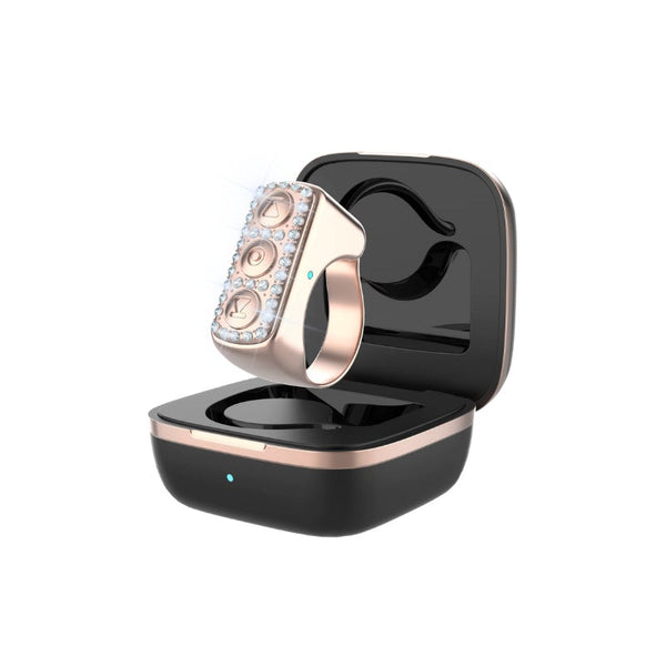 HKM-890963 Diamond Smart Ring with Bluetooth Control and Rechargeable Case