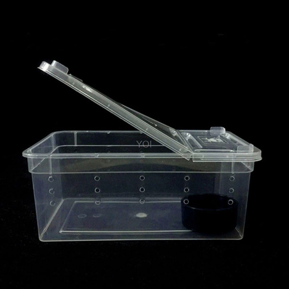 HKM-890963 Transparent Plastic Reptile Feeding Box for Transportation and Breeding