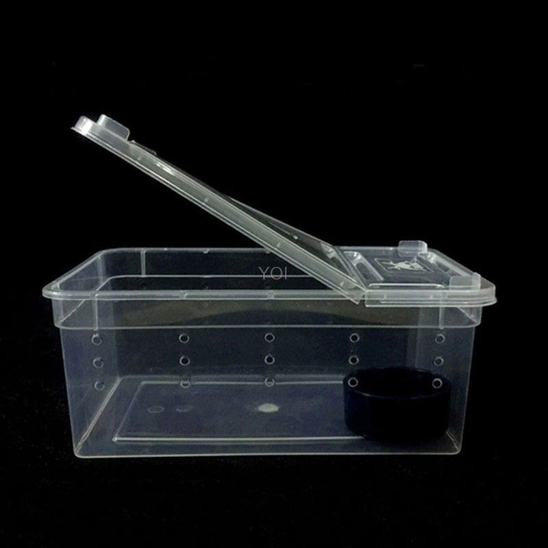 HKM-890963 Transparent Plastic Reptile Feeding Box for Transportation and Breeding