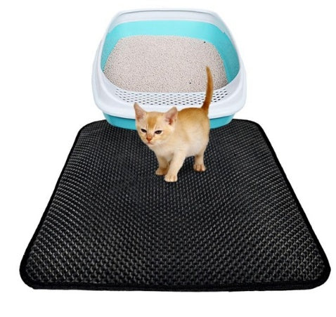 HKM-8910013 Double Layer Cat Litter Mat with Waterproof Layer for Easy Cleaning and Claw Trapping