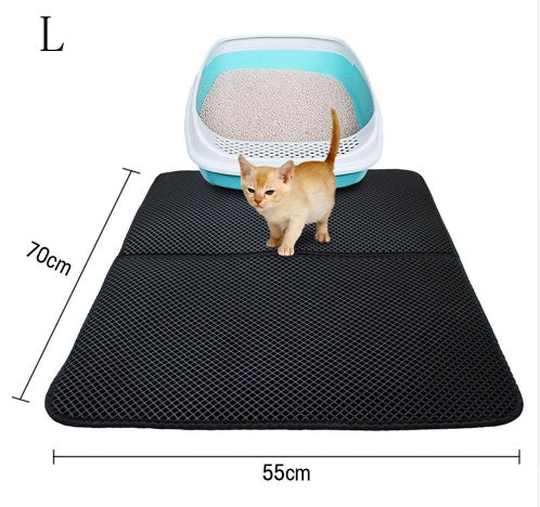 HKM-8910013 Double Layer Cat Litter Mat with Waterproof Layer for Easy Cleaning and Claw Trapping
