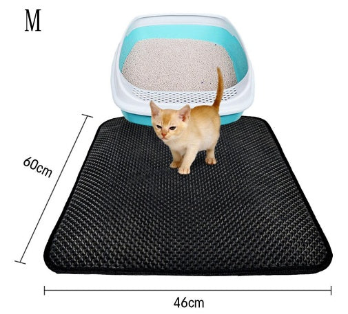 HKM-8910013 Double Layer Cat Litter Mat with Waterproof Layer for Easy Cleaning and Claw Trapping
