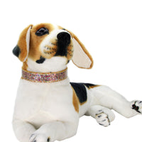 HKM-8910141 Stylish Gold PU Pet Collar with Shiny Glitter Design for Cats and Dogs