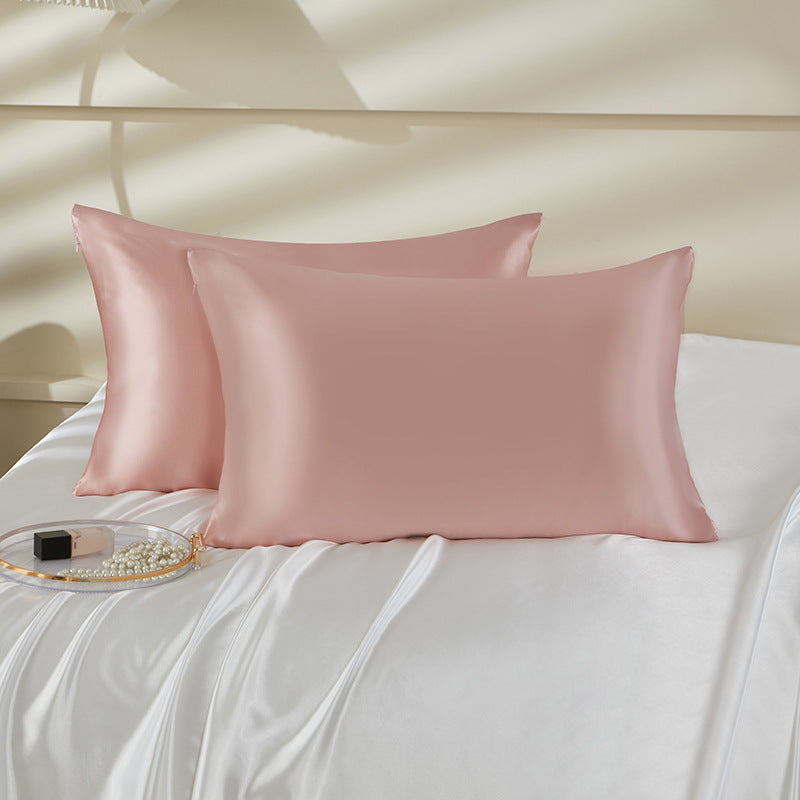 HKM-891091 Silk Pillowcase with Zipper and Envelope Closure Options in Dark Blue, Multiple Sizes Available